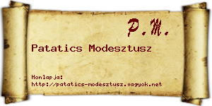 Patatics Modesztusz névjegykártya